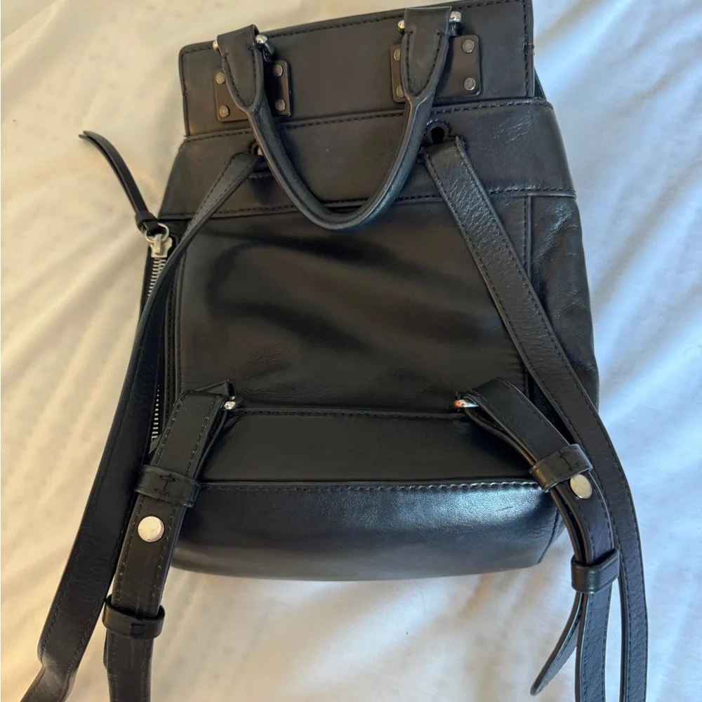 rag & bone Black Leather Backpack